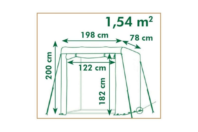 Växthus för tomatodling 198x78x200 cm - Transparent - Växthus - Fristående växthus