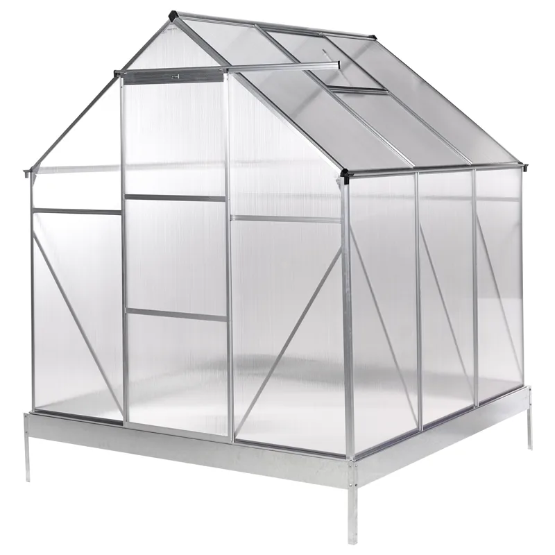 Växthus För Trädgård Apulia Silver 190 cm, Silver/Transparent