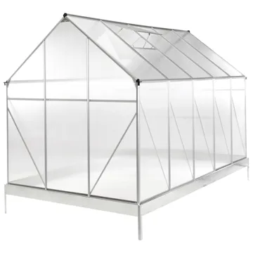 Växthus För Trädgård Apulia Silver 315 cm - Silver/Transparent - Trädgård & spabad - Trädgårdsskötsel - Växthus