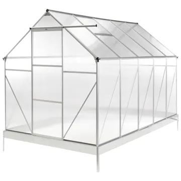 Växthus För Trädgård Apulia Silver 315 cm - Silver/Transparent - Trädgård & spabad - Trädgårdsskötsel - Växthus