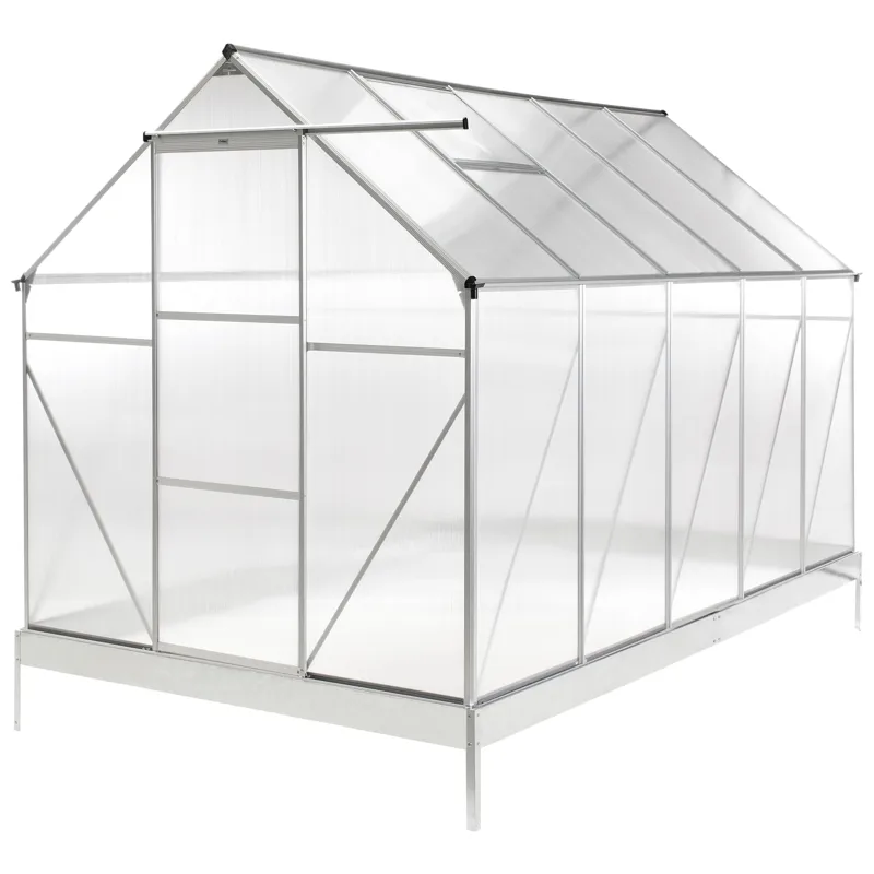 Växthus För Trädgård Apulia Silver 315 cm, Silver/Transparent