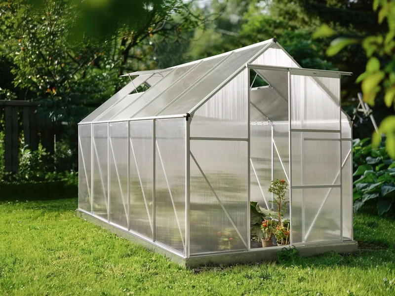 Växthus För Trädgård Apulia Silver 315 cm - Silver/Transparent - Trädgård & spabad - Trädgårdsskötsel - Växthus