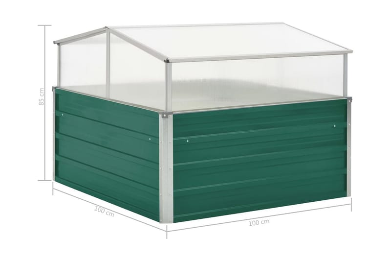 Växthus grön 100x100x77 cm galvaniserat stål - Grön - Trädgård & spabad - Trädgårdsskötsel - Växthus