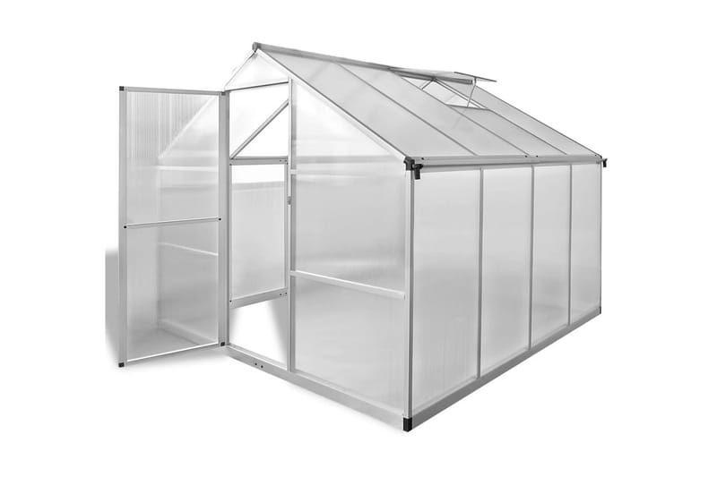 Växthus i förstärkt aluminium med basram 6,05 m² - Transparent - Trädgård & spabad - Trädgårdsskötsel - Växthus