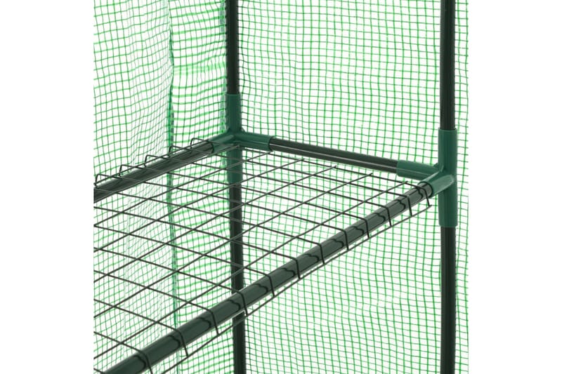 Växthus med 12 hyllor stål 143x214x196 cm - Grön - Trädgård & spabad - Trädgårdsskötsel - Växthus