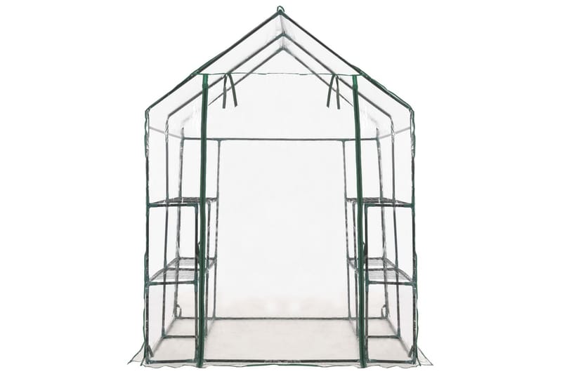 Växthus med 8 hyllor 143x143x195 cm - Transparent - Trädgård & spabad - Trädgårdsskötsel - Växthus