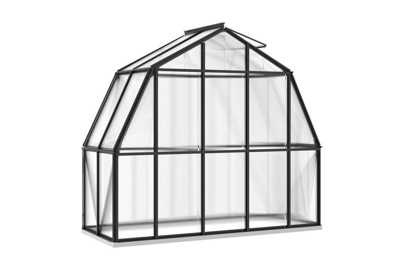 Växthus med basram antracit 3,3 m² aluminium - Grå - Trädgård & spabad - Trädgårdsskötsel - Växthus