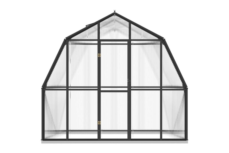 Växthus med basram antracit 3,3 m² aluminium - Grå - Växthus - Fristående växthus