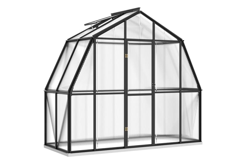 Växthus med basram antracit 3,3 m² aluminium - Grå - Trädgård & spabad - Trädgårdsskötsel - Växthus