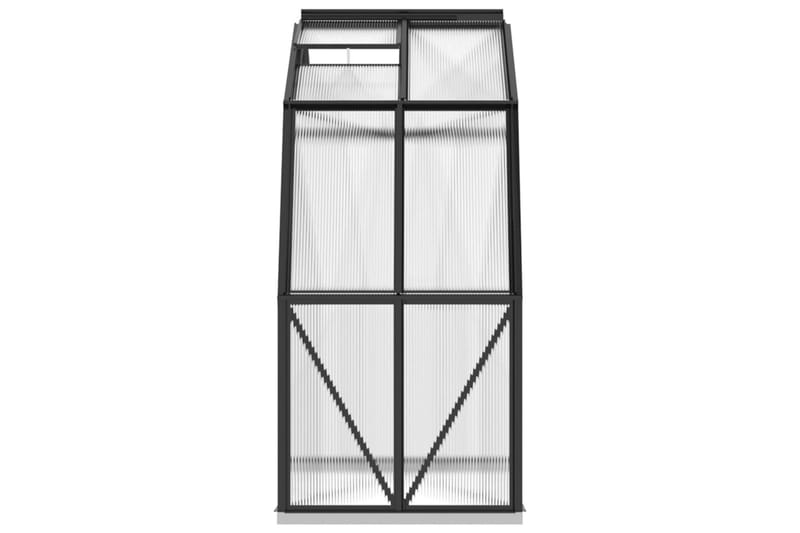 Växthus med basram antracit 3,3 m² aluminium - Grå - Trädgård & spabad - Trädgårdsskötsel - Växthus