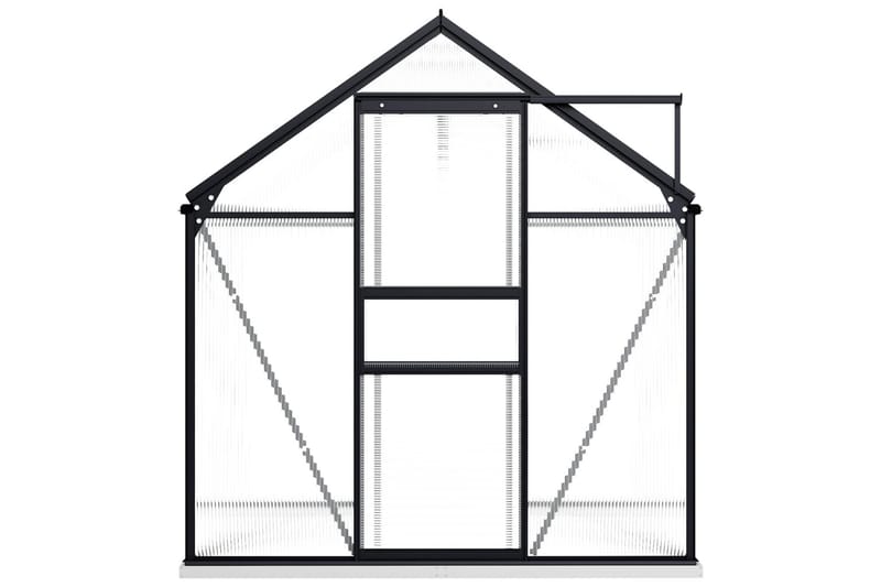 Växthus med basram antracit aluminium 3,61 m² - Grå - Trädgård & spabad - Trädgårdsskötsel - Växthus