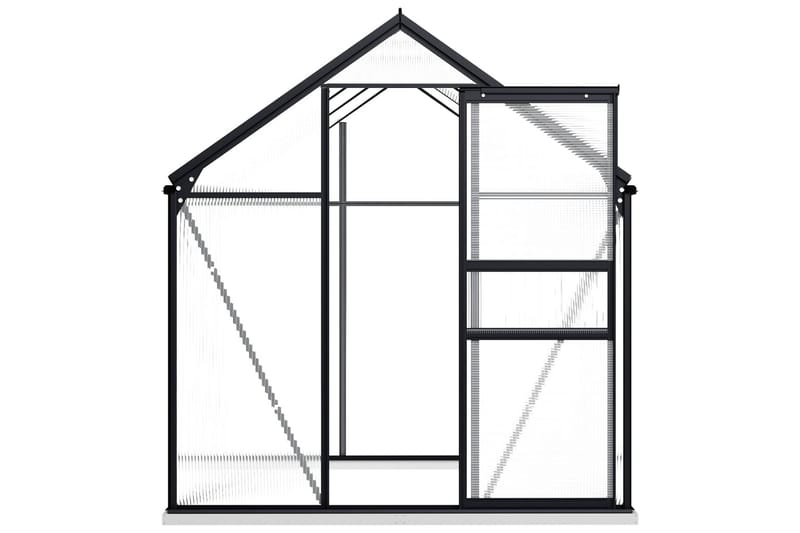 Växthus med basram antracit aluminium 3,61 m² - Grå - Trädgård & spabad - Trädgårdsskötsel - Växthus