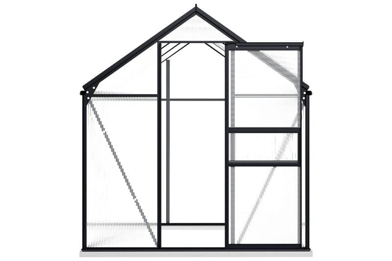 Växthus med basram antracit aluminium 3,61 m² - Grå - Växthus - Fristående växthus