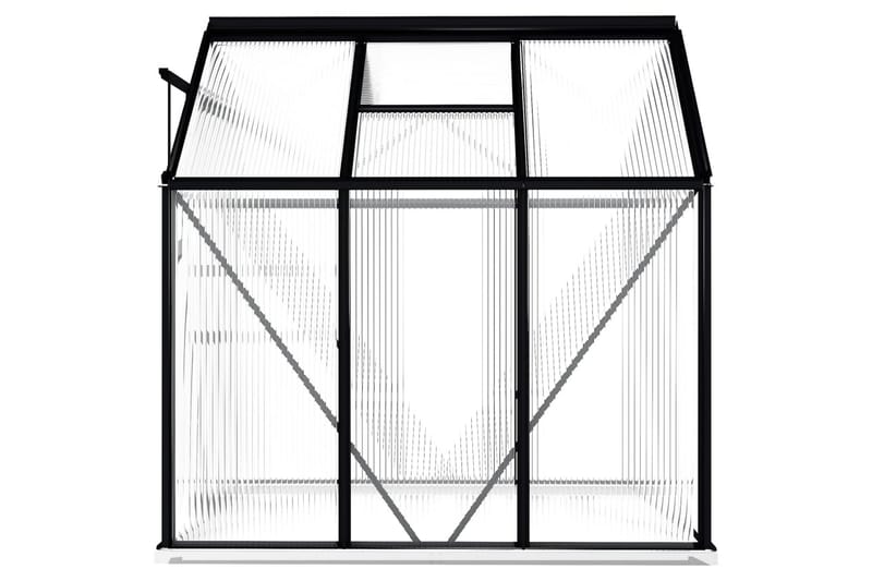 Växthus med basram antracit aluminium 3,61 m² - Grå - Trädgård & spabad - Trädgårdsskötsel - Växthus