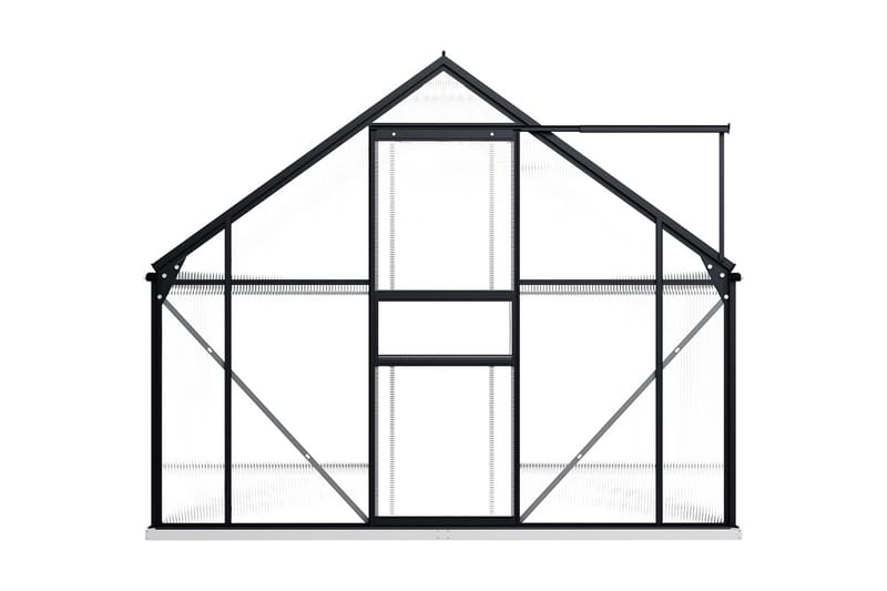 Växthus med basram antracit aluminium 5,89 m² - Grå - Växthus - Fristående växthus