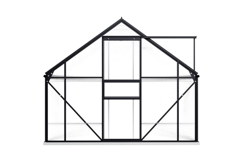 Växthus med basram antracit aluminium 7,03 m² - Grå - Trädgård & spabad - Trädgårdsskötsel - Växthus