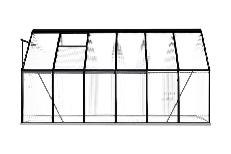 Växthus med basram antracit aluminium 7,03 m² - Grå - Trädgård & spabad - Trädgårdsskötsel - Växthus
