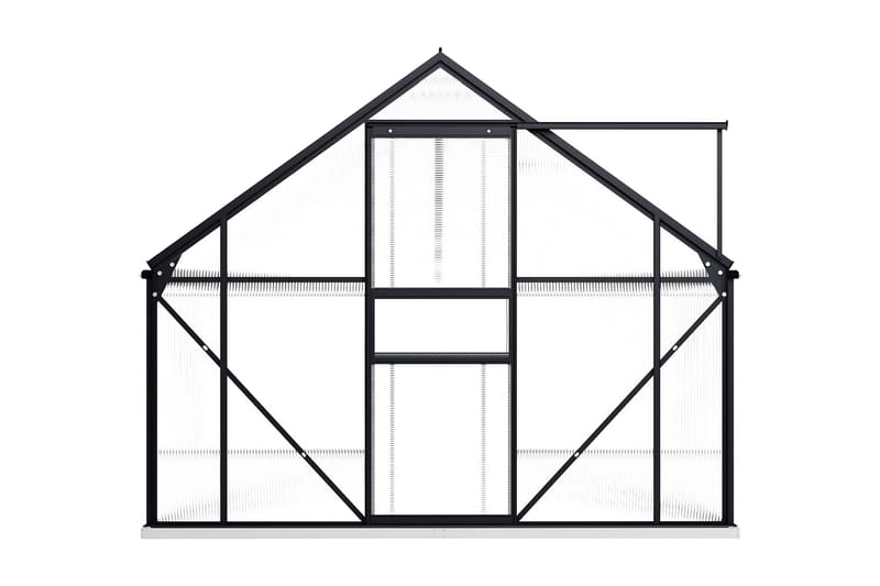 Växthus med basram antracit aluminium 8,17 m² - Grå - Trädgård & spabad - Trädgårdsskötsel - Växthus