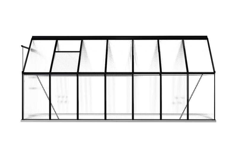 Växthus med basram antracit aluminium 8,17 m² - Grå - Trädgård & spabad - Trädgårdsskötsel - Växthus