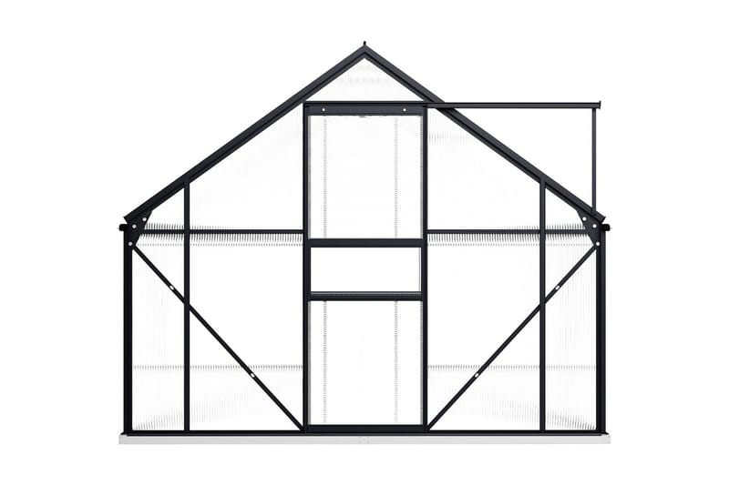 Växthus med basram antracit aluminium 9,31 m² - Grå - Trädgård & spabad - Trädgårdsskötsel - Växthus