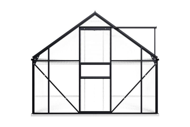 Växthus med basram antracit aluminium 9,31 m² - Grå - Växthus - Fristående växthus
