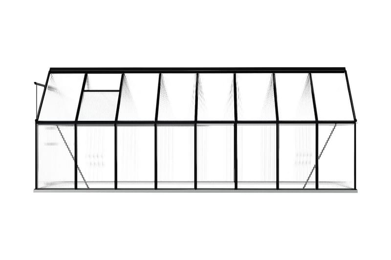 Växthus med basram antracit aluminium 9,31 m² - Grå - Trädgård & spabad - Trädgårdsskötsel - Växthus