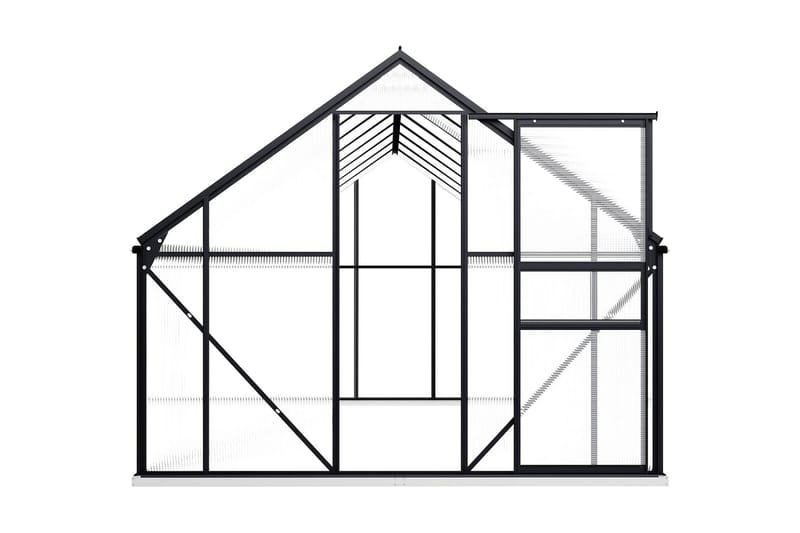 Växthus med basram antracit aluminium 9,31 m² - Grå - Växthus - Fristående växthus