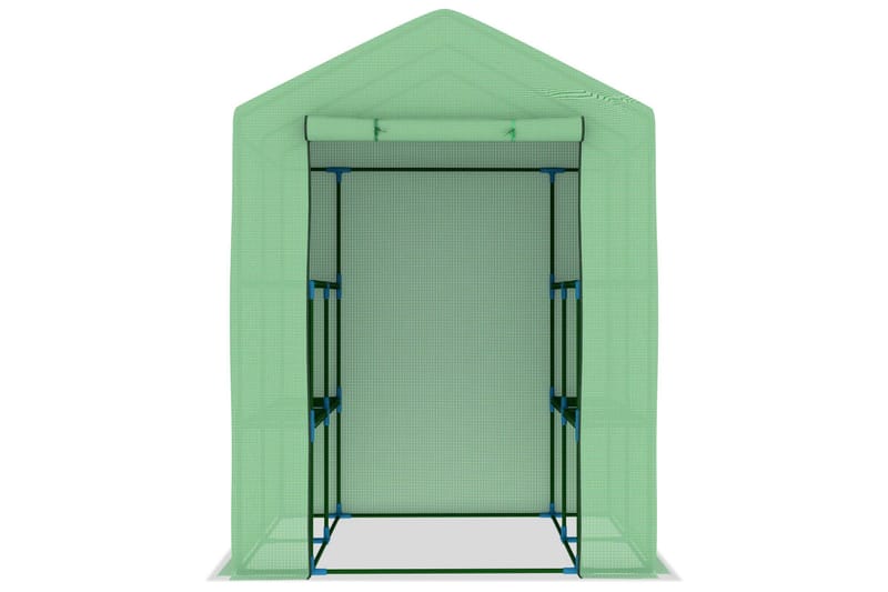 Växthus med hyllor stål 143x143x195 cm - Grön - Trädgård & spabad - Trädgårdsskötsel - Växthus