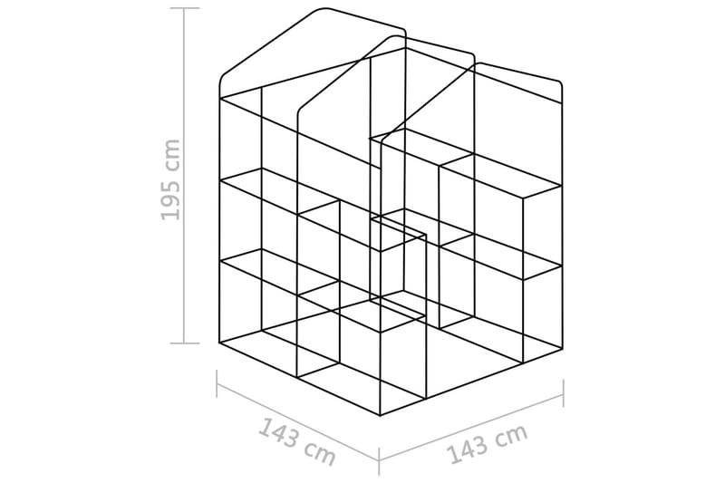 Växthus med hyllor stål 143x143x195 cm - Grön - Trädgård & spabad - Trädgårdsskötsel - Växthus