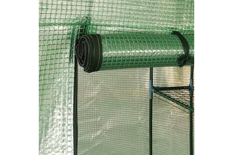 Växthus med hyllor stål 227x223 cm - Grön - Trädgård & spabad - Trädgårdsskötsel - Växthus