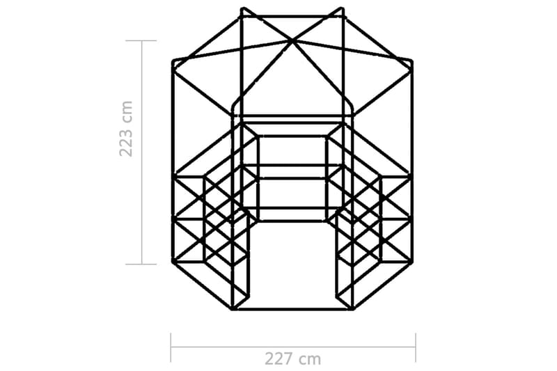 Växthus med hyllor stål 227x223 cm - Grön - Växthus - Fristående växthus