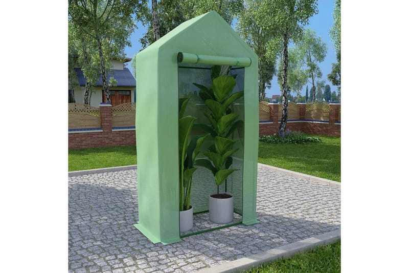 Växthus med stålram 0,5 m² 1x0,5x1,9 m - Grön - Trädgård & spabad - Trädgårdsskötsel - Växthus
