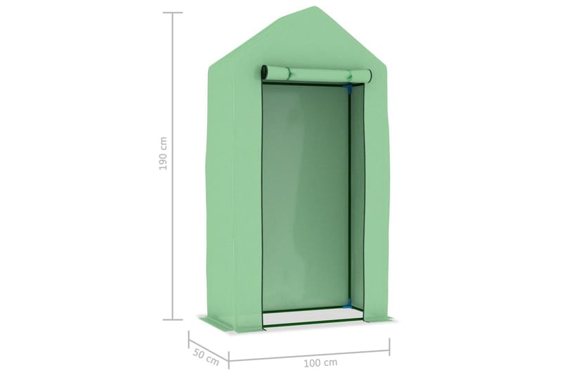 Växthus med stålram 0,5 m² 1x0,5x1,9 m - Grön - Trädgård & spabad - Trädgårdsskötsel - Växthus