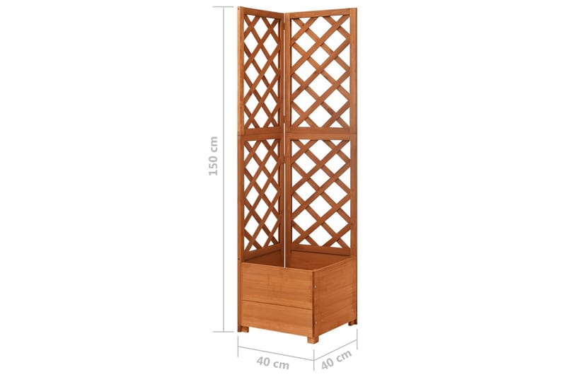 Hörnspaljé med odlingslåda 40x40x150 cm massivt granträ - Brun - Trädgård & spabad - Trädgårdsskötsel - Växthus - Växthustillbehör