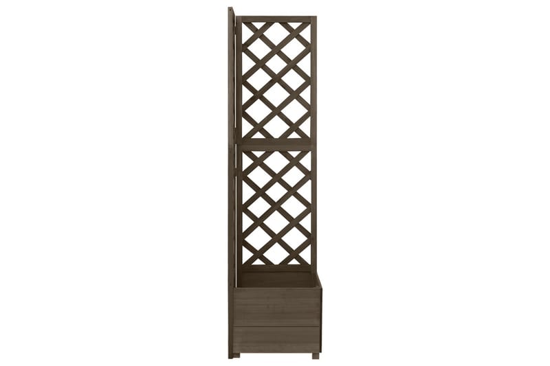 Hörnspaljé med odlingslåda grå 40x40x150 cm massivt granträ - Grå - Trädgård & spabad - Trädgårdsskötsel - Växthus - Växthustillbehör