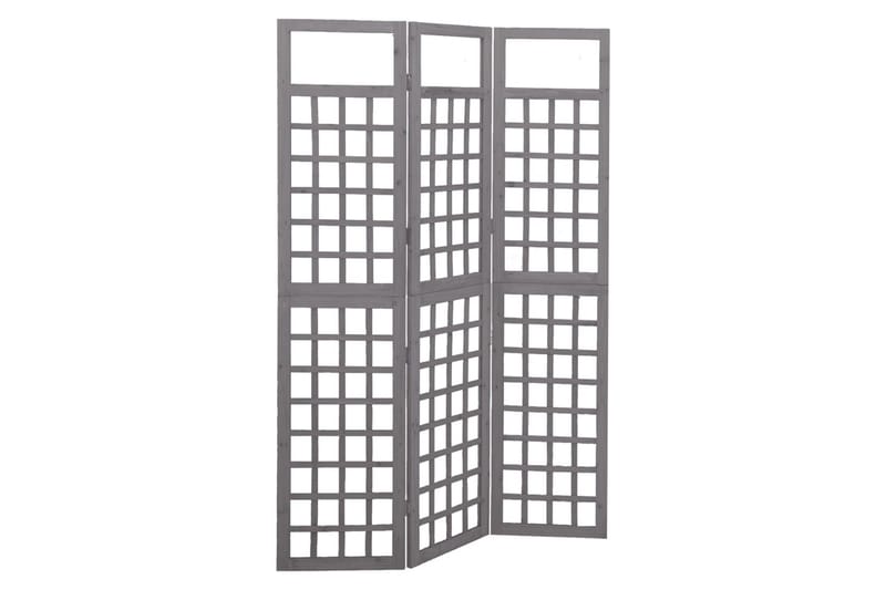 Rumsavdelare/Spaljé 3 paneler massiv gran grå 121x180 cm - Grå - Spalje - Växthustillbehör