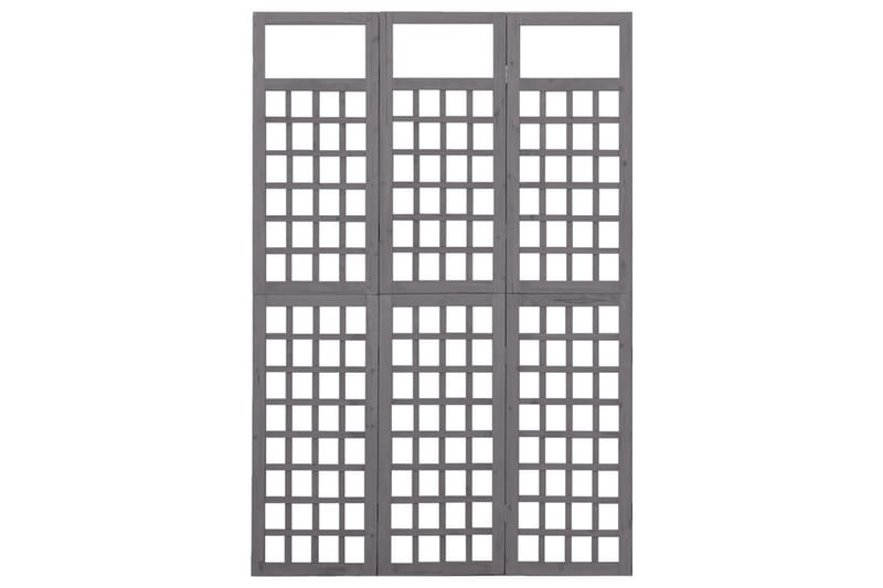 Rumsavdelare/Spaljé 3 paneler massiv gran grå 121x180 cm - Grå - Växthustillbehör - Spalje