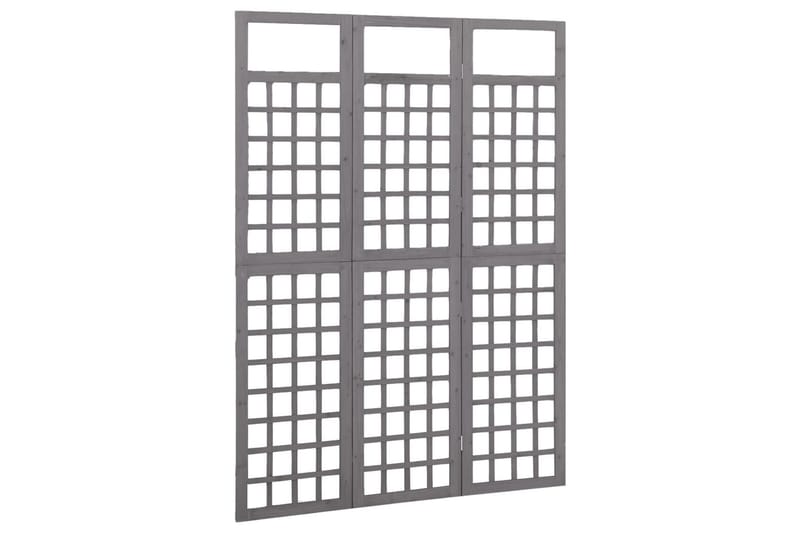 Rumsavdelare/Spaljé 3 paneler massiv gran grå 121x180 cm - Grå - Trädgård & spabad - Trädgårdsskötsel - Växthus - Växthustillbehör