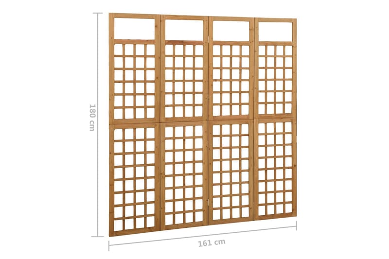 Rumsavdelare/Spaljé 4 paneler massiv furu 161x180 cm - Brun - Trädgård & spabad - Trädgårdsskötsel - Växthus - Växthustillbehör
