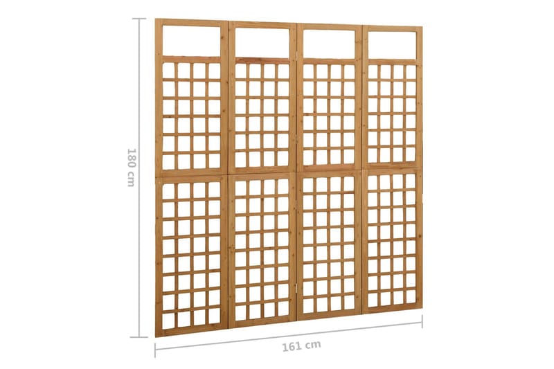 Rumsavdelare/Spaljé 4 paneler massiv furu 161x180 cm - Brun - Växthustillbehör - Spalje