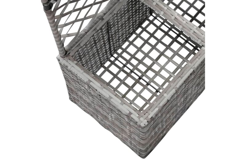 Spaljé med 2 krukor upphöjd 58x30x107 cm konstrotting grå - Grå - Trädgård & spabad - Trädgårdsskötsel - Växthus - Växthustillbehör
