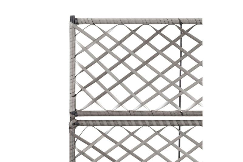 Spaljé med 2 krukor upphöjd 58x30x107 cm konstrotting grå - Grå - Trädgård & spabad - Trädgårdsskötsel - Växthus - Växthustillbehör