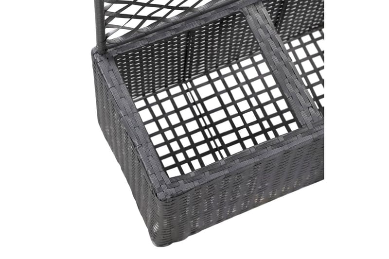 Spaljé med 2 krukor upphöjd 58x30x107 cm konstrotting svart - Svart - Trädgård & spabad - Trädgårdsskötsel - Växthus - Växthustillbehör