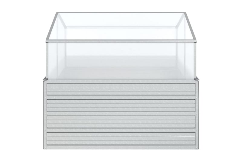 Upphöjd odlingslåda med växthus 100x100x85 cm silver - Silver - Trädgård & spabad - Trädgårdsskötsel - Växthus - Växthustillbehör