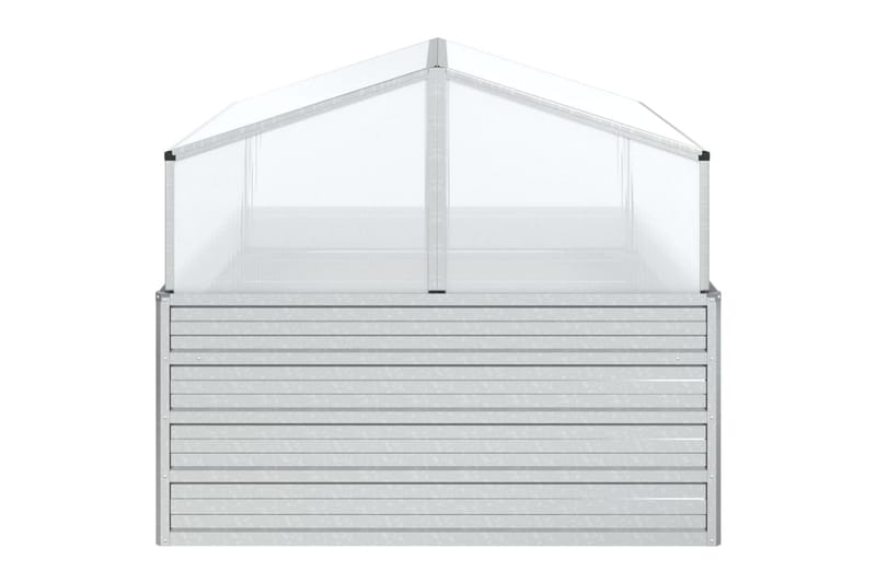Upphöjd odlingslåda med växthus 100x100x85 cm silver - Silver - Trädgård & spabad - Trädgårdsskötsel - Växthus - Växthustillbehör