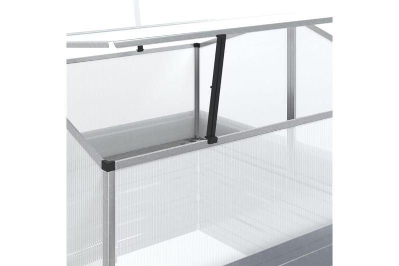 Upphöjd odlingslåda med växthus 100x100x85 cm silver - Silver - Trädgård & spabad - Trädgårdsskötsel - Växthus - Växthustillbehör