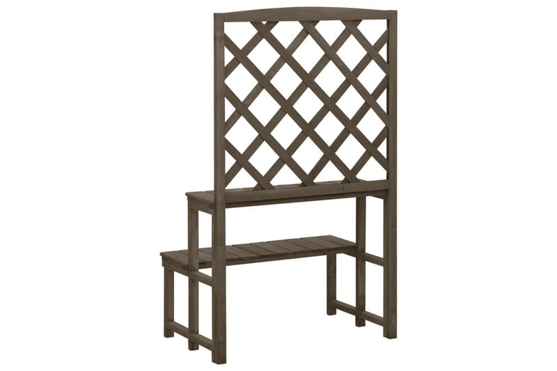 Växtställ med spaljé grå 70x42x115 cm massivt granträ - Grå - Trädgård & spabad - Trädgårdsskötsel - Växthus - Växthustillbehör