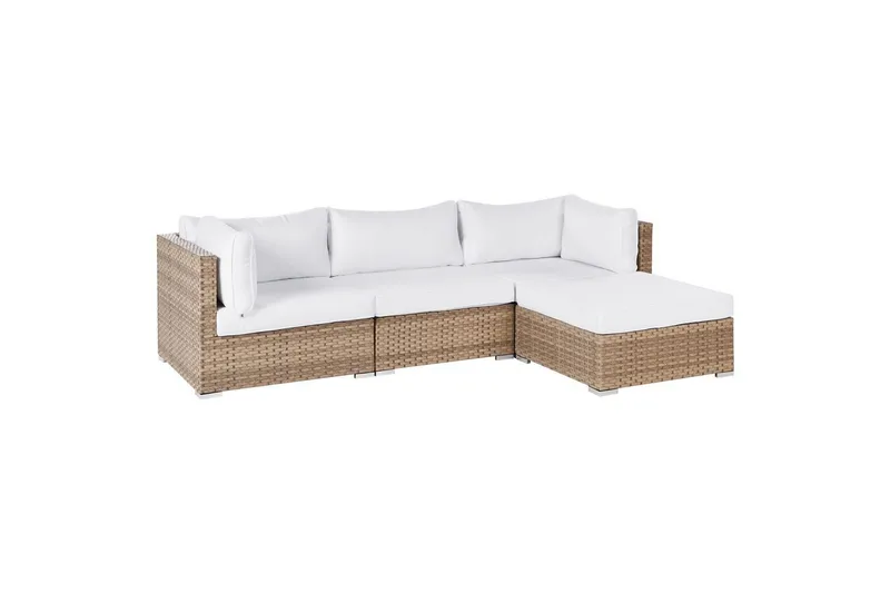 3-sits Loungegrupp Sano Högervänd - Natur/vit - Utemöbler - Loungemöbler - Soffgrupp utomhus