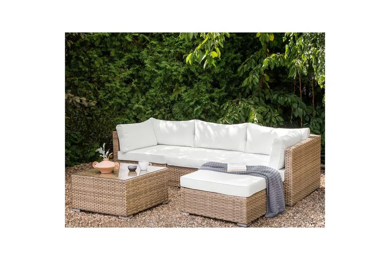 3-sits Loungegrupp Sano Högervänd - Natur/vit - Utemöbler - Loungemöbler - Soffgrupp utomhus