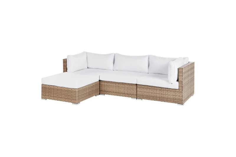 3-sits Loungegrupp Sano Vänstervänd - Natur/vit - Trädgård & spabad - Utemiljö - Altan & terrass - Altanmöbler